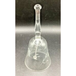 Vintage Princess House Heritage Handblown Hand Cut Etched Crystal Bell - 6" Tall